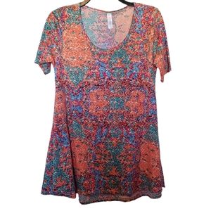3/$15 Lularoe Colorful Abstract Floral Perfect-T Shirt Size XXS